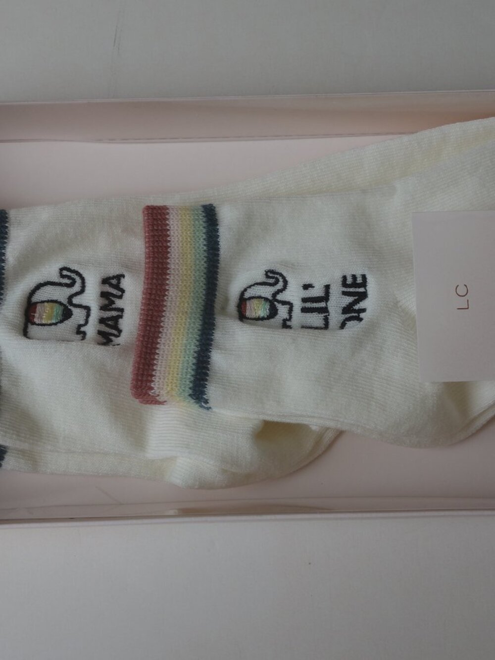 LC LAUREN CONRAD Mommy & Me Socks Size 9-11 & 4-6 Ivory 181091009834